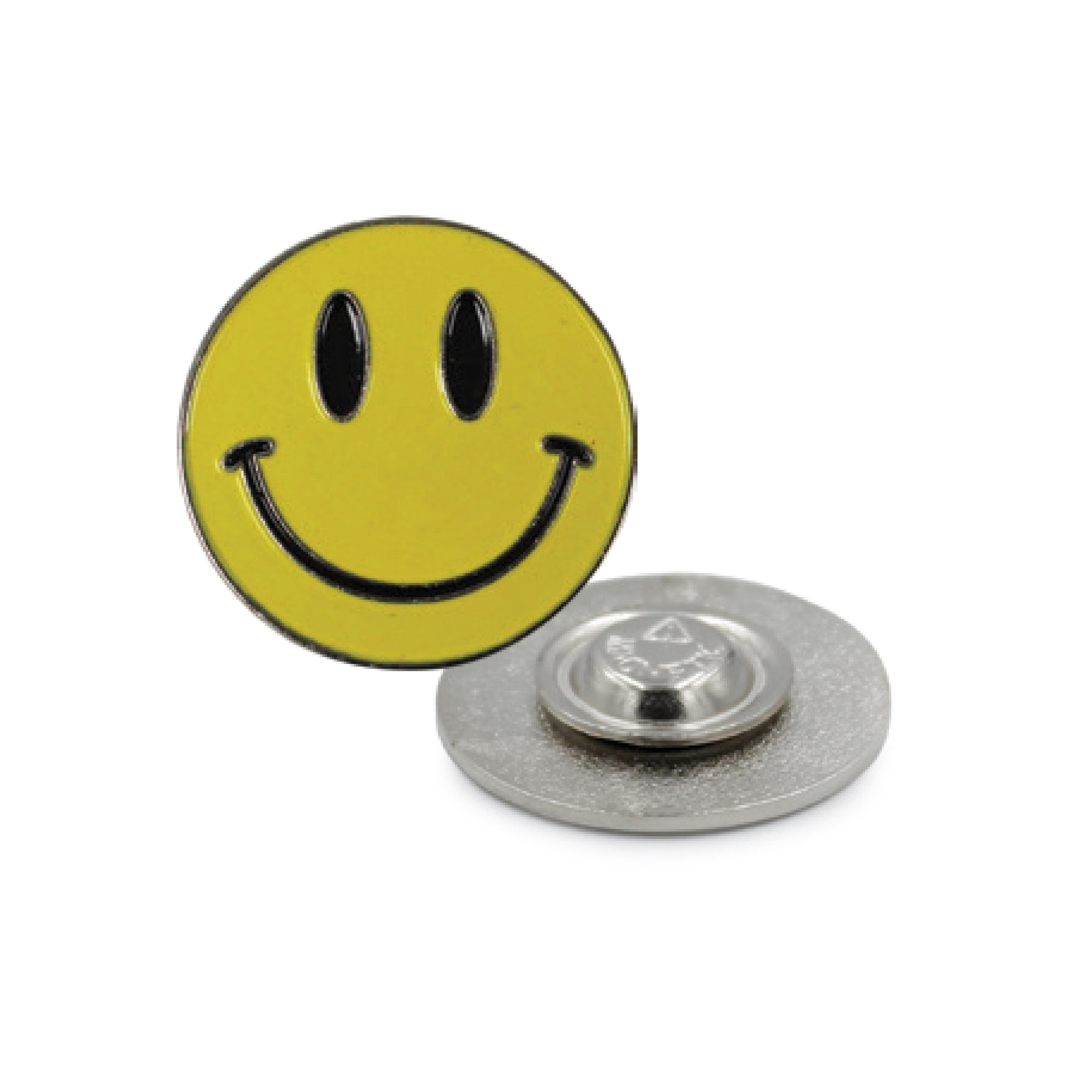 Smiley Design Metal Badge With Logo